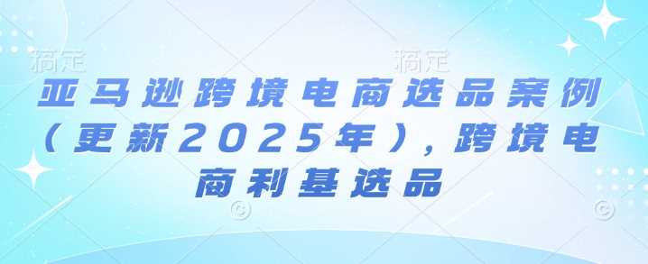 亚马逊跨境电商选品案例(更新2025年)，跨境电商利基选品-百盟网