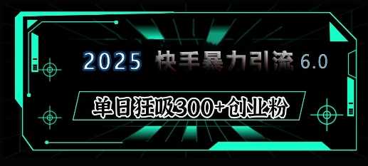 2025年快手6.0保姆级教程震撼来袭，单日狂吸300+精准创业粉-百盟网