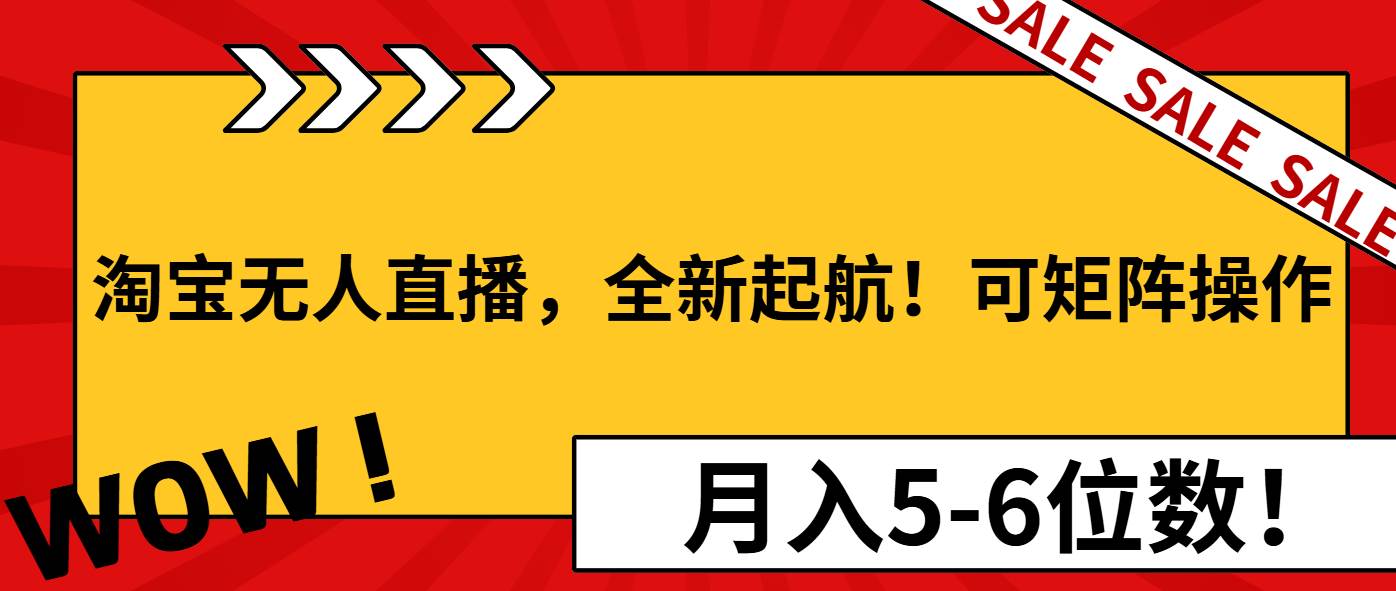 淘宝无人直播，全新起航！可矩阵操作，月入5-6位数！-百盟网