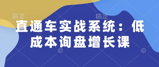 直通车实战系统：低成本询盘增长课，让个人通过技能实现升职加薪，让企业低成本获客，订单源源不断-百盟网