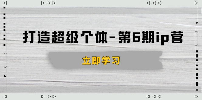 打造 超级个体-第6期ip营：商业认知,产品设计,成交演练,解决知识变现难题-百盟网