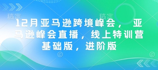 12月亚马逊跨境峰会， 亚马逊峰会直播，线上特训营基础版，进阶版-百盟网