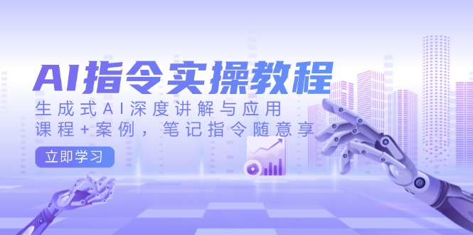 AI指令实操教程，生成式AI深度讲解与应用，课程+案例，笔记指令随意享-百盟网