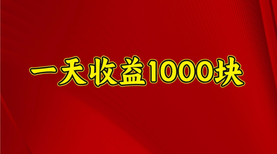 一天收益1000块，2025全网首发-百盟网