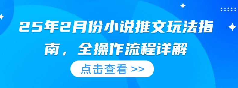 25年2月份小说推文玩法指南，全操作流程详解-百盟网