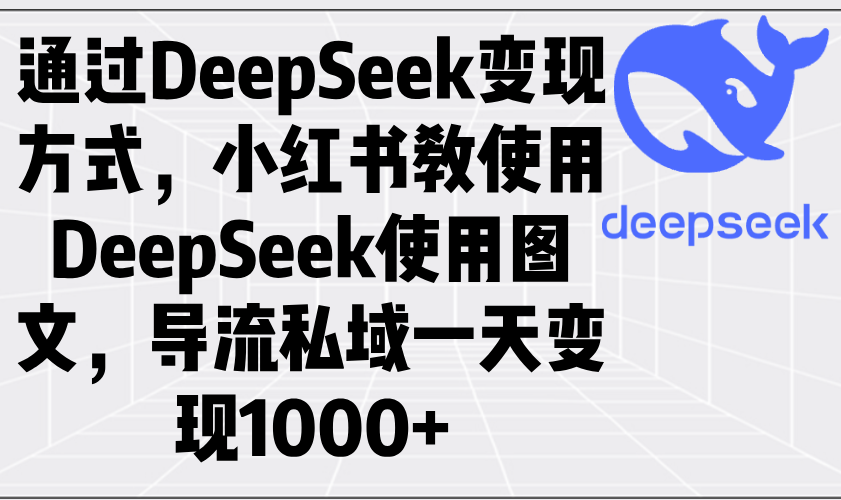 通过DeepSeek变现方式，小红书教使用DeepSeek图文，导流私域一天变现1000+-百盟网