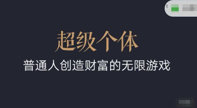 超级个体2024-2025翻盘指南，普通人创造财富的无限游戏-百盟网