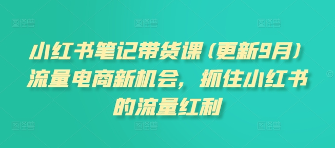 小红书笔记带货课(更新25年2月)流量电商新机会，抓住小红书的流量红利-百盟网